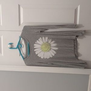 Mudd Girls Flowy Sunflower Long Sleeved Tee